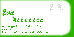 eva miletics business card